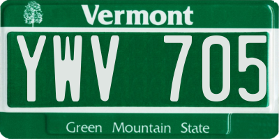 VT license plate YWV705