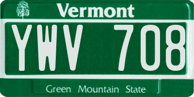 VT license plate YWV708