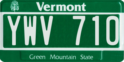 VT license plate YWV710