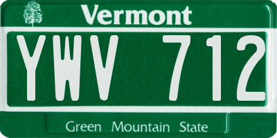 VT license plate YWV712