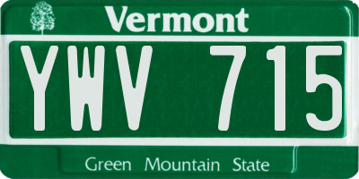 VT license plate YWV715