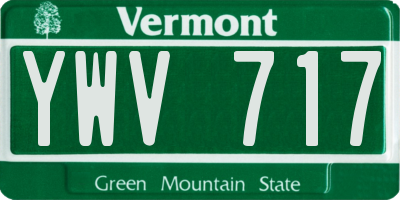VT license plate YWV717