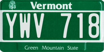 VT license plate YWV718