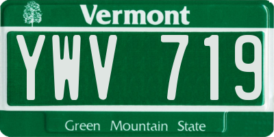 VT license plate YWV719