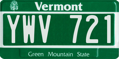 VT license plate YWV721