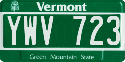 VT license plate YWV723