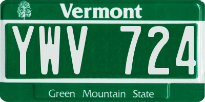 VT license plate YWV724