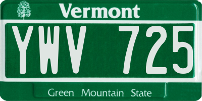 VT license plate YWV725