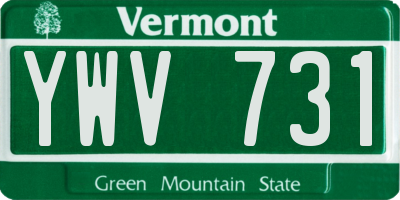 VT license plate YWV731