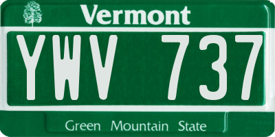 VT license plate YWV737