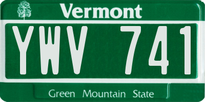 VT license plate YWV741