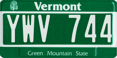 VT license plate YWV744