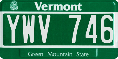 VT license plate YWV746