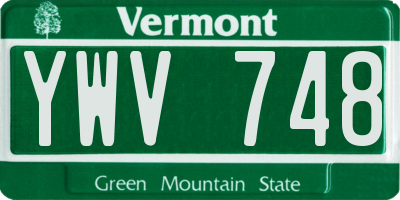 VT license plate YWV748