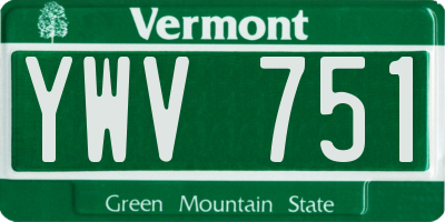 VT license plate YWV751