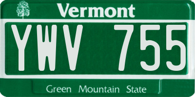 VT license plate YWV755