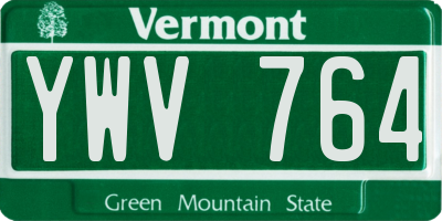 VT license plate YWV764