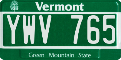 VT license plate YWV765