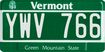 VT license plate YWV766