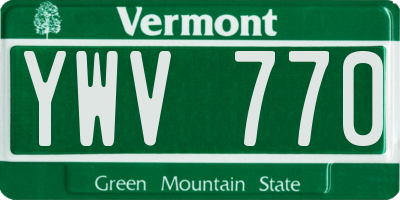 VT license plate YWV770