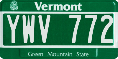 VT license plate YWV772