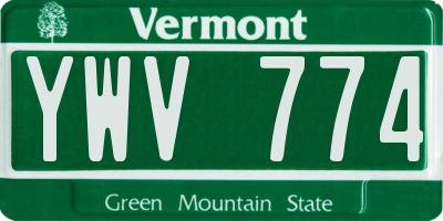 VT license plate YWV774