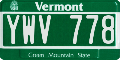 VT license plate YWV778