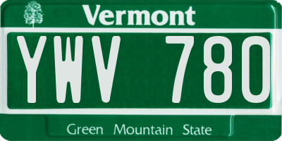 VT license plate YWV780
