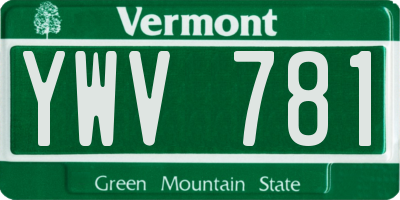 VT license plate YWV781