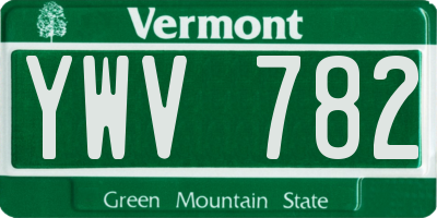 VT license plate YWV782