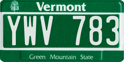 VT license plate YWV783