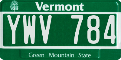 VT license plate YWV784