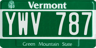 VT license plate YWV787