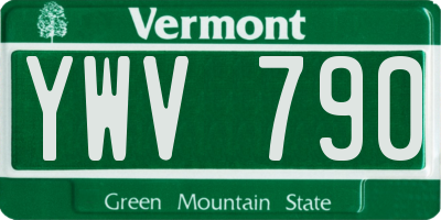 VT license plate YWV790
