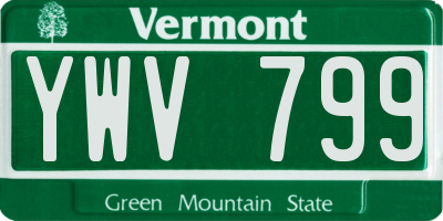 VT license plate YWV799