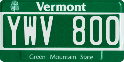 VT license plate YWV800