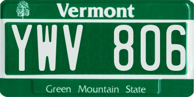 VT license plate YWV806