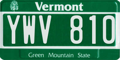 VT license plate YWV810
