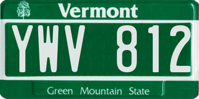 VT license plate YWV812