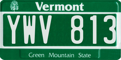 VT license plate YWV813