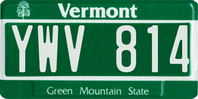 VT license plate YWV814