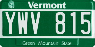 VT license plate YWV815