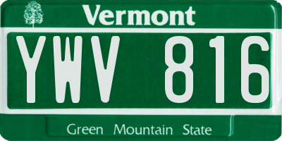 VT license plate YWV816