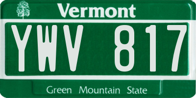 VT license plate YWV817