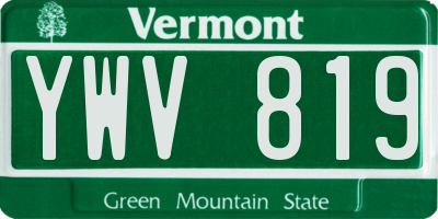 VT license plate YWV819
