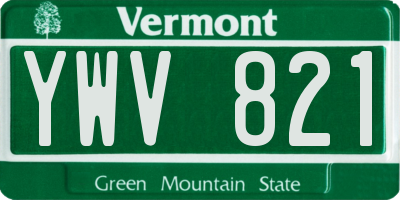 VT license plate YWV821