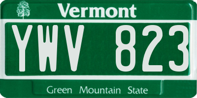 VT license plate YWV823