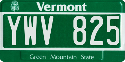 VT license plate YWV825