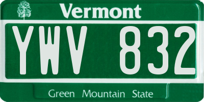 VT license plate YWV832