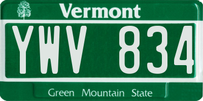 VT license plate YWV834